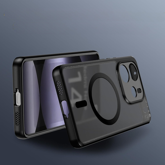 Чехол для Xiaomi Redmi Note 14 4G, для MagSafe, ERBORD Matt Case, чёрный + стекло для экрана