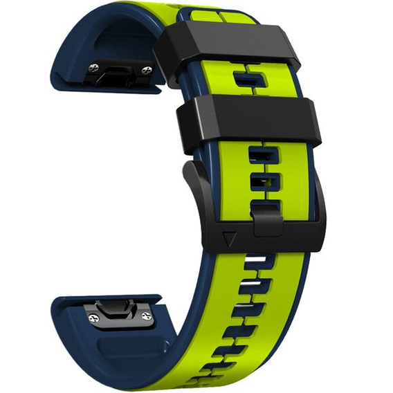 Силіконовий ремінець для Garmin Fenix 26mm, Lime / Blue