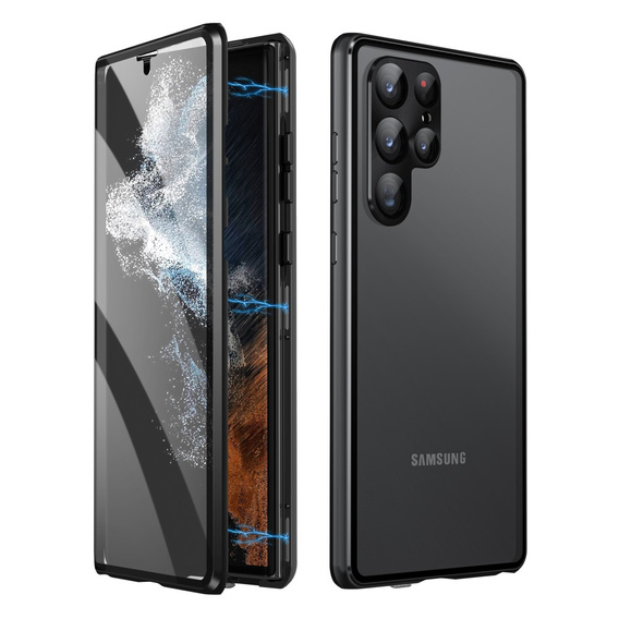 Чехол для Samsung Galaxy S23 Ultra, Magnetic Dual Glass, чёрный