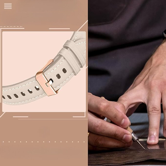 Кожаный ремешок для Samsung Galaxy Watch 42mm - Beige