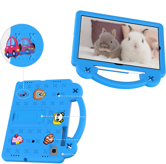 Детский чехол для Samsung Galaxy Tab S6 Lite 10.4 2020/2022 / Tab A7 2020 T500 / T505 / Tab S6 T860/T865, Cute Patterns, с подставкой, синий