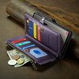 Чехол CASEME для Samsung Galaxy S25 Ultra, RFID Leather Wallet, с плечевым ремнем, фиолетовый