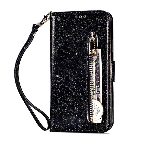 Чохол-книжка для Huawei P20 Lite, Glitter Zipper Wallet, чорний