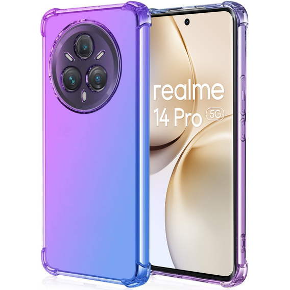 Чохол для Realme 14 Pro 5G, Gradient Dropproof, Фіолетовий / синій