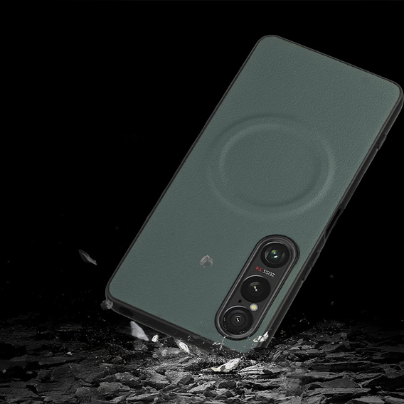 Чехол до Sony Xperia 1 VI, Leather Hybrid MagSafe, зелёный