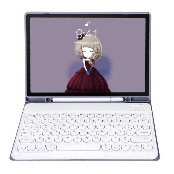 Чехол + клавиатура Galaxy Tab S8 / S7, Pen Slot, фиолетовый
