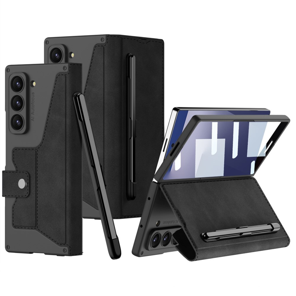 Чехол-кошелёк со стилусом, защитным стеклом и слотами для карт на Samsung Galaxy Z Fold7