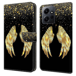 Откидной чехол для Xiaomi Redmi Note 12 4G, Wallet Wings, золотой
