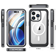 Чохол для iPhone 15 Pro Max, броньований Full Protect 360° для MagSafe, скло для екрану, чорний