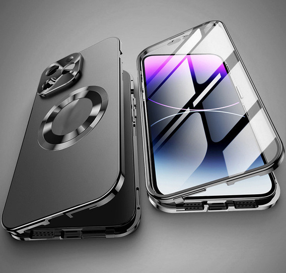 Чехол для iPhone 12 Pro Max, Dual Glass, для Magsafe, чёрный