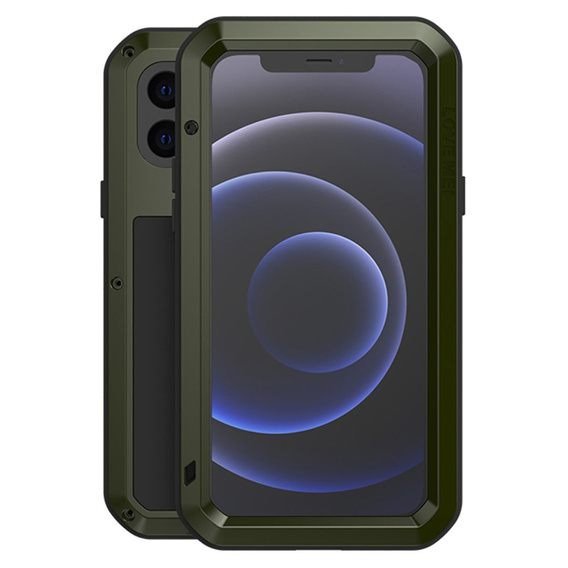 Чoхол Love Mei до iPhone 12 Mini, armored with glass, зелений