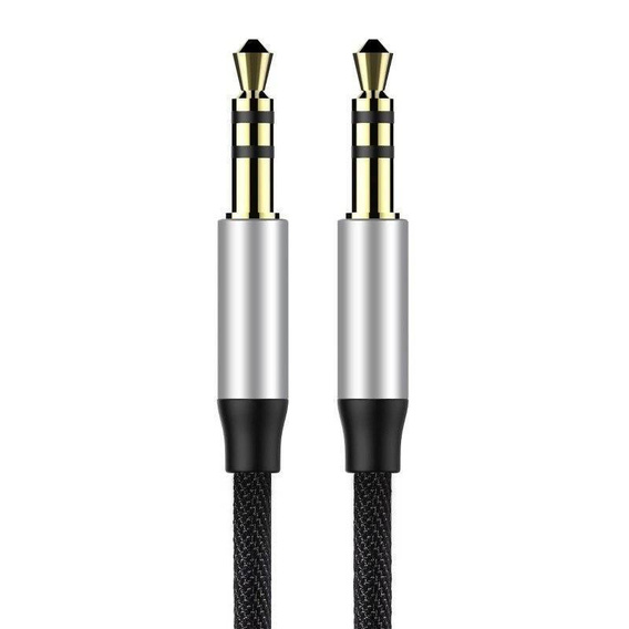 BASEUS Yiven M30 Kabel Minijack 3.5mm Aux 1.5m - Silver/Black