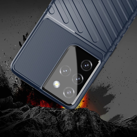 Чехол до Samsung Galaxy S21 Ultra, Thunder, синий