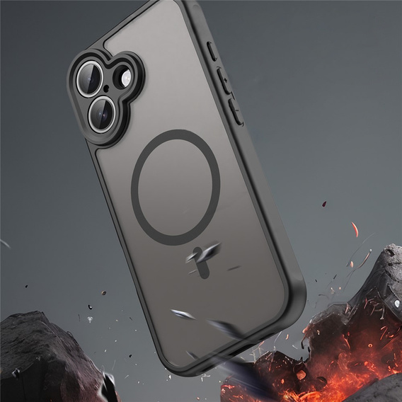 Чохол для iPhone 17, для MagSafe, із захистом камери, тонований з чорною рамкою