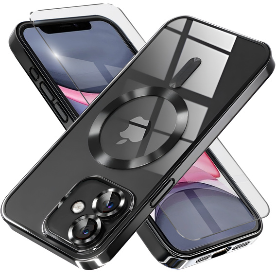 Чохол для iPhone 11, Electro MagSafe, чорний + Скло на екран