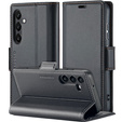 Чохол для Samsung Galaxy S23 FE, ERBORD Glossy Litchi, гаманець з клапаном, чорний