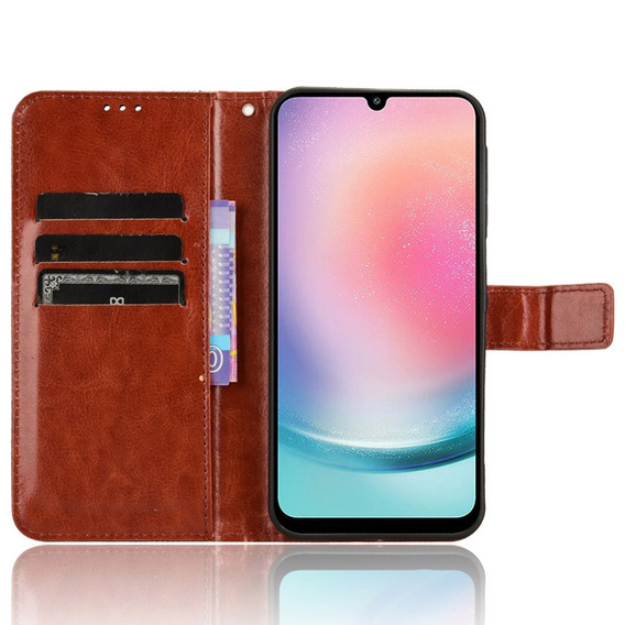 Футляр з клапаном для Samsung Galaxy M55 5G, Crazy Horse Wallet, коричневий
