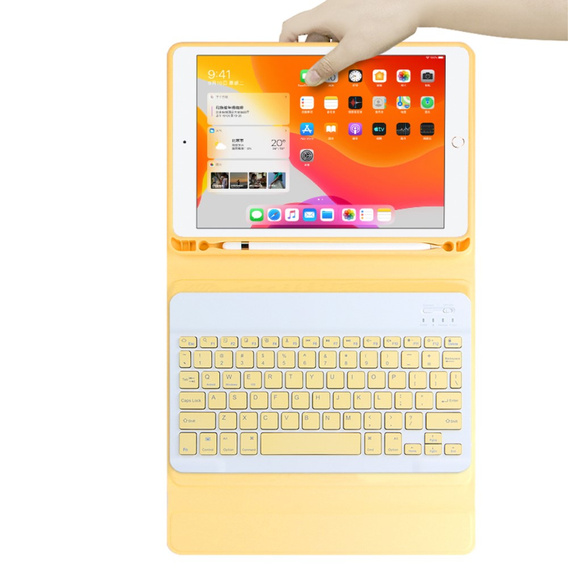 Чехол + клавиатура iPad 10.2 2019 / 2020 / 2021, жёлтый