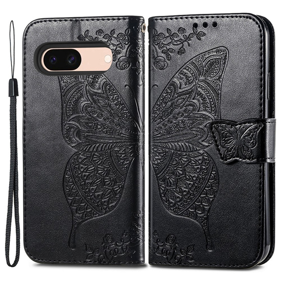 Чохол-книжка для Google Pixel 8A, Butterfly, чорний