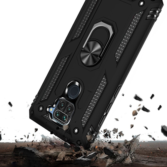 Бронированный Чехол до Xiaomi Redmi Note 9, Nox Case Ring, чёрный