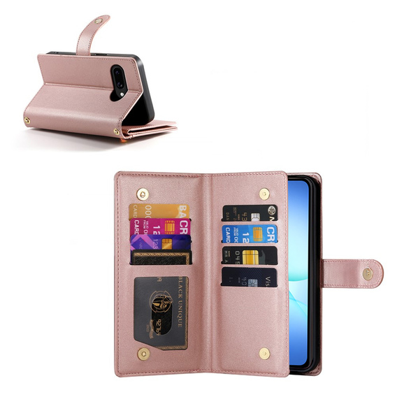 Фліп-чохол на блискавці для Samsung Galaxy A17 5G, Wallet Zipper Pocket, гаманець, рожевий