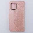 Чохол-книжка для Motorola Moto G54 5G, Butterfly, рожевий rose gold
