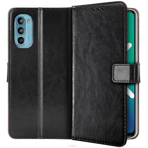 Откидной чехол для Motorola Moto G52 / G82 5G, Crazy Horse Wallet, синий
