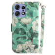 Откидной чехол для Motorola Edge 50 Pro 5G, Wallet, Flowers белый