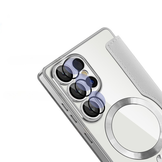 Чохол-книжка для Samsung Galaxy S25 Ultra, RFID Wallet MagSafe CamShield, сріблястий