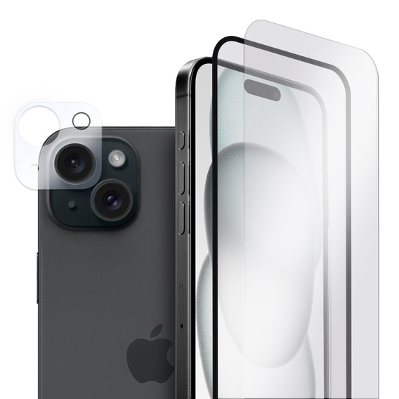 2x закаленное стекло ERBORD для камеры iPhone 15 Plus