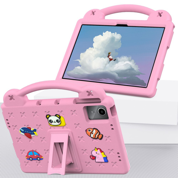Дитячий чохол для планшета Lenovo Tab M11, Cute Patterns, з підставкою, рожевий