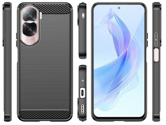 Чохол для Honor 90 Lite 5G / X50i 5G, карбоновий чорний