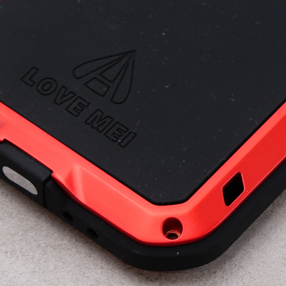 Чехол Love Mei до iPhone 12, armored with glass, красный