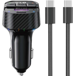 Baseus S13 Аітомобільний зарядний пристрій  2-Port USB + Transmiter FM - Black