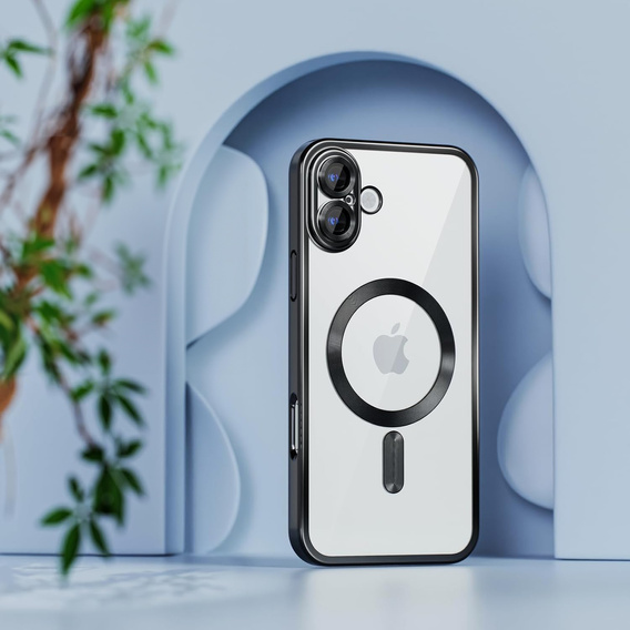 Чехол для iPhone 16 Plus, Electro MagSafe, чёрный + стекло для экрана