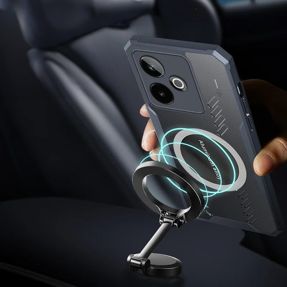 Чехол для Realme GT 7 / 7T, с магнитной пластиной, прозрачный / черный