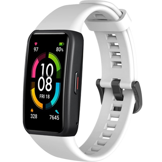 Силиконовый ремешок для Huawei Band 6 / Honor Band 6, White