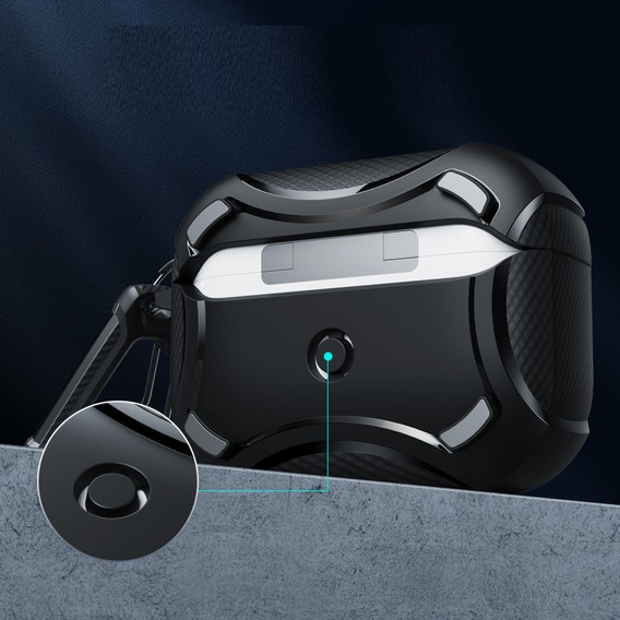 ESR чохол для навушників Airpods Pro 1 / 2, Cyber Armor Halolock Magsafe, Black
