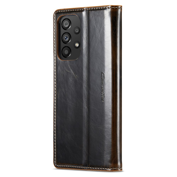 Флип-кейс CASEME для Samsung Galaxy A53 5G, Waxy Textured, чёрный / коричневый