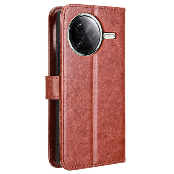 Футляр з клапаном для Xiaomi Poco F7 Ultra, Crazy Horse Wallet, коричневий