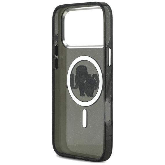 Чехол Karl Lagerfeld IML Glitter Karl & Choupette Sketch Logo MagSafe для iPhone 17 Pro Max