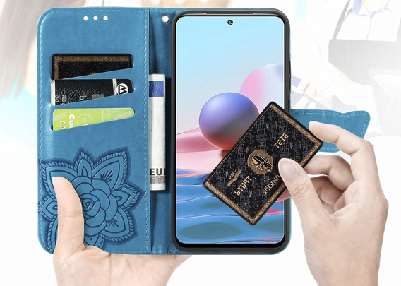 Откидной чехол для Oppo A40 / Oppo A40m, Butterfly, синий