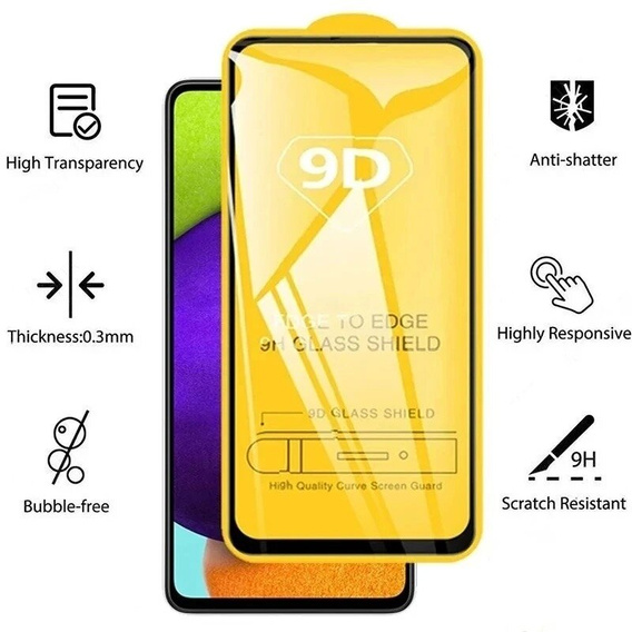 Закаленное стекло 3D для Samsung Galaxy A54 5G, чёрный
