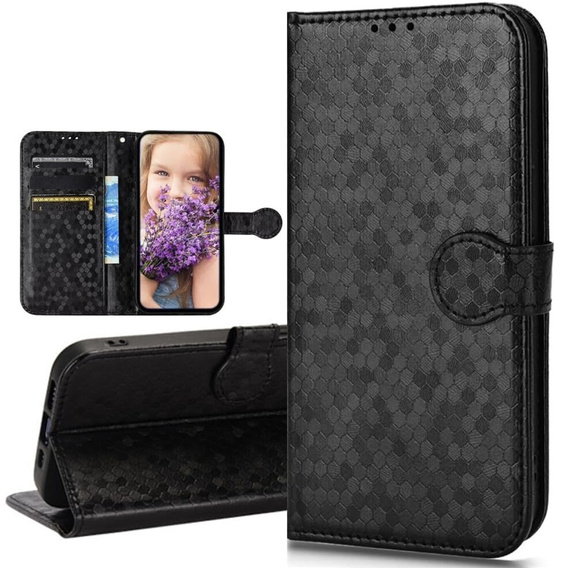 Флип-кейс для Infinix Hot 40i, Wallet Rhombus, чёрный