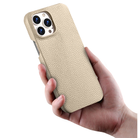 Чехол ERBORD для iPhone 13 Pro, Leather Grain, Beige