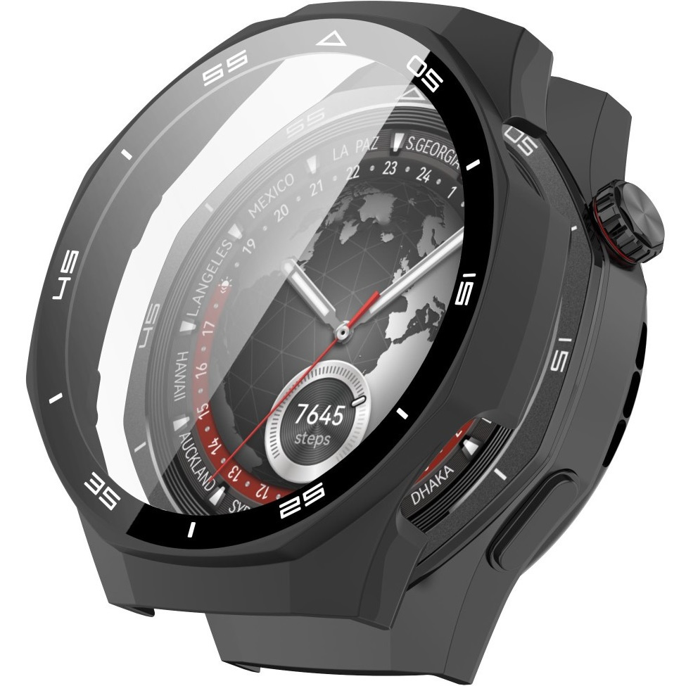 Чохол чорного кольору з інтегрованим загартованим склом для Huawei Watch GT 5 Pro 46mm