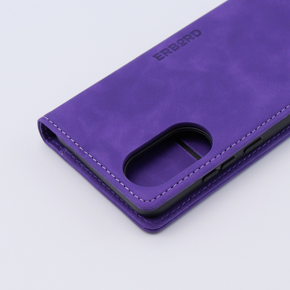 Чохол для Oppo A78 4G, ERBORD Vintage, гаманець з клапаном, фіолетовий