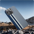 Чехол для iPhone 13 Pro Max, Carbon Fiber MagSafe, синий
