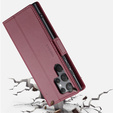 Чохол для Samsung Galaxy S24 Ultra, ERBORD Glossy Litchi, гаманець з клапаном, червоний