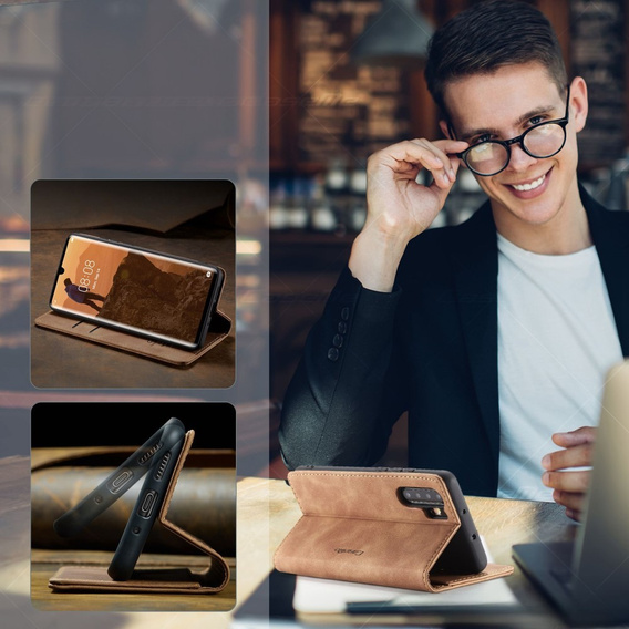 Чехол CASEME для Huawei P30 Pro, Leather Wallet Case, коричневый